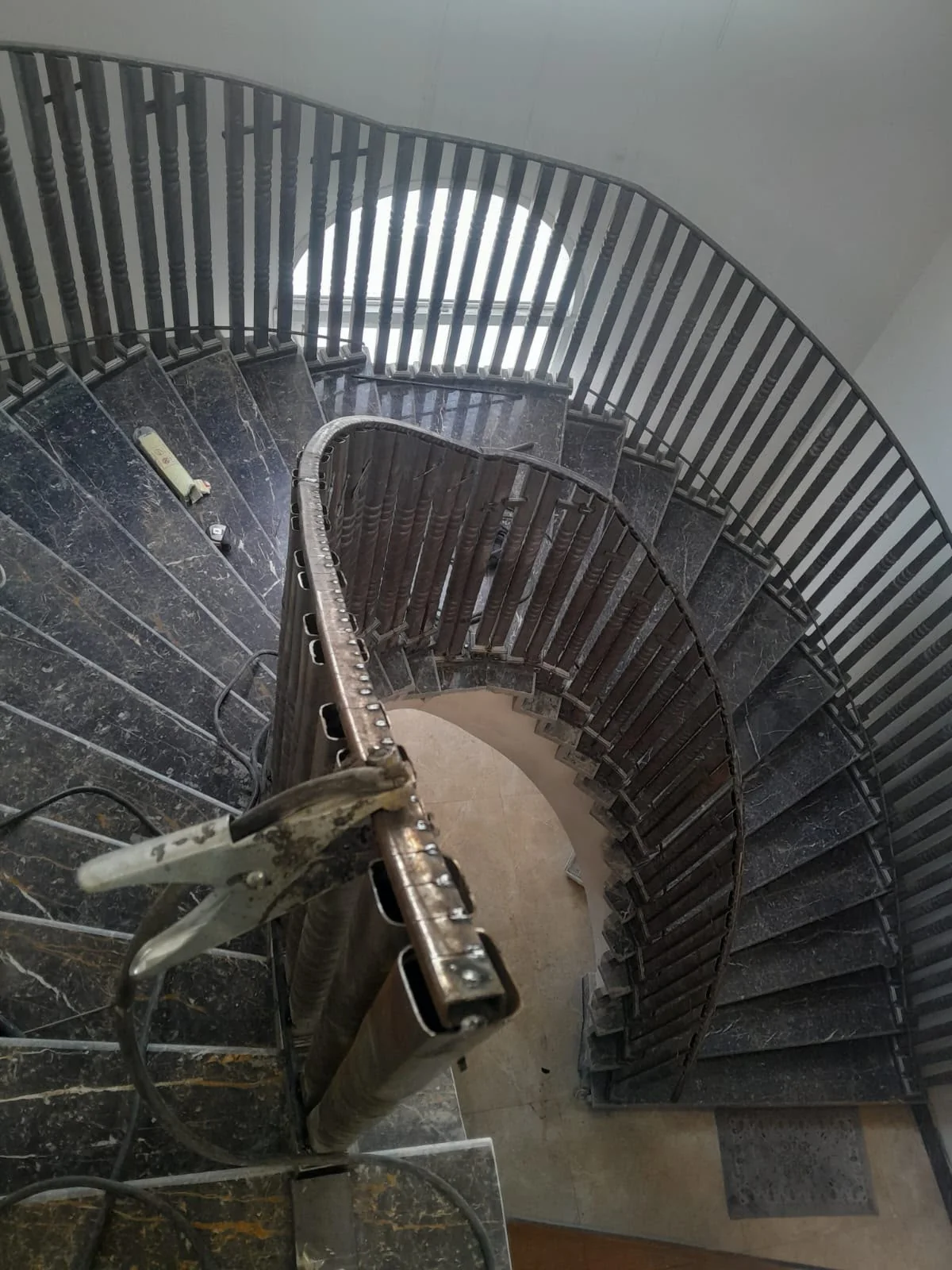 Metal staircase and railing